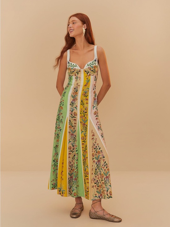 FARM Rio Dresses & Skirts - Farm Rio Floral Stripes Dress